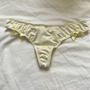 Cute Yellowish Bow Thong